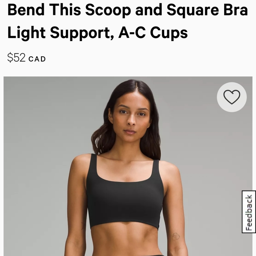 NWT Lululemon Bra Scoop Neck bra S/M